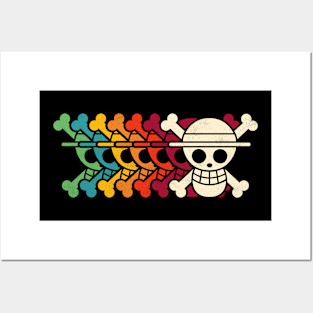 Retro Mugiwara Jolly Roger Posters and Art